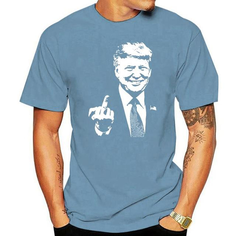 Donald Trump Middle Finger Make America Great Again Black T-Shirt Size S-3Xl Custom Print Tee Shirt