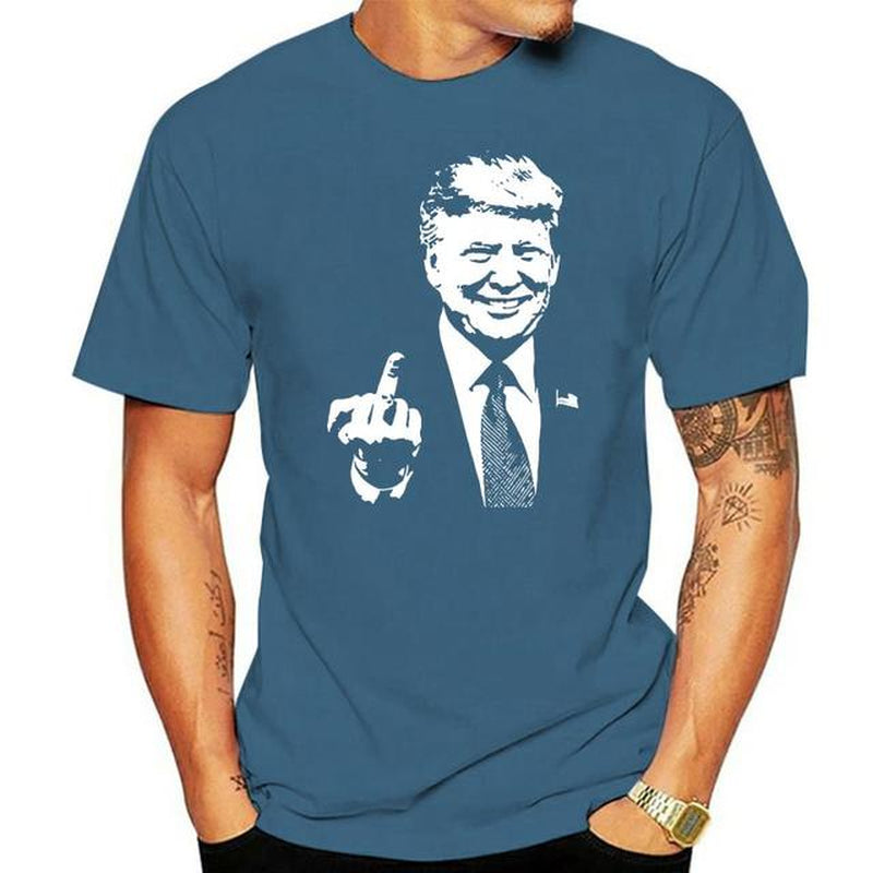 Donald Trump Middle Finger Make America Great Again Black T-Shirt Size S-3Xl Custom Print Tee Shirt